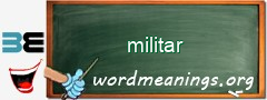 WordMeaning blackboard for militar